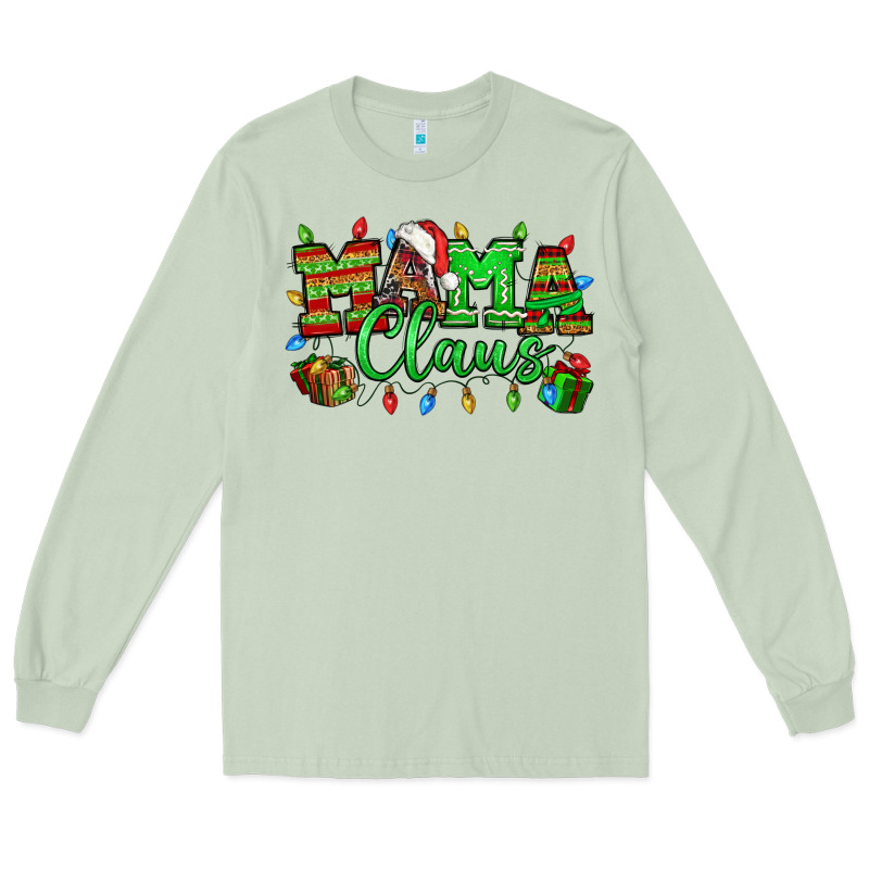 Mama Claus Christmas Lights And Gifts Mother's Day Long Sleeve Tee by HowdyJamesFarm | Teevron