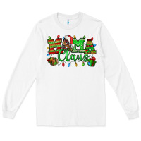 White Mama claus christmas lights and gifts mother's day Long Sleeve Tee - HowdyJamesFarm