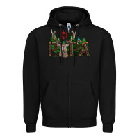 Black Western Papa Deer Hunting Zipper Hoodie - LillyAllenDesigns