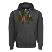 Charcoal Heather Western Papa Deer Hunting Zipper Hoodie - LillyAllenDesigns