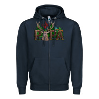 Navy Western Papa Deer Hunting Zipper Hoodie - LillyAllenDesigns