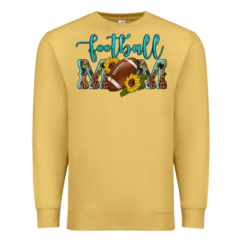 Western Leopard Camouflage Sunflowers  Glitter Mom Football Premium Sweatshirt by Artiststas | Teevron