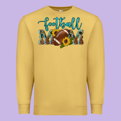 Western Leopard Camouflage Sunflowers  Glitter Mom Football Premium Sweatshirt Designed By Artiststas