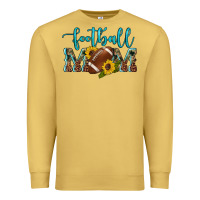 Antique Gold western leopard camouflage sunflowers  glitter mom football Premium Sweatshirt - Artiststas