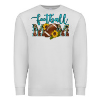 Dove Grey western leopard camouflage sunflowers  glitter mom football Premium Sweatshirt - Artiststas