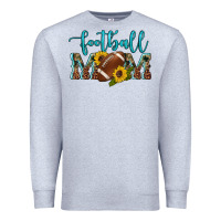 Heather Grey western leopard camouflage sunflowers  glitter mom football Premium Sweatshirt - Artiststas