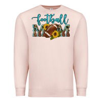 Pale Pink western leopard camouflage sunflowers  glitter mom football Premium Sweatshirt - Artiststas
