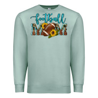 Seafoam western leopard camouflage sunflowers  glitter mom football Premium Sweatshirt - Artiststas