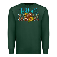 Sports Green western leopard camouflage sunflowers  glitter mom football Premium Sweatshirt - Artiststas