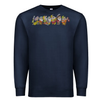 Navy Snow White And The Seven Dwarfs Marching In Line Premium Sweatshirt - FloraArt