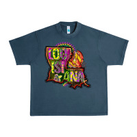 Midnight Navy louisiana map Urban Heavy Tee - CowGirlArtShop