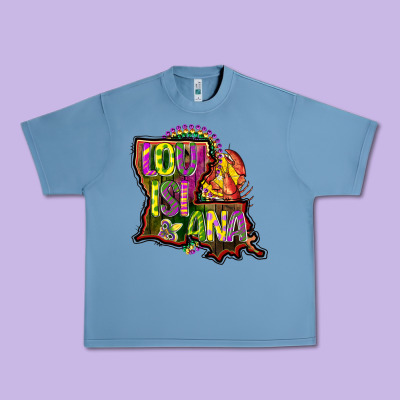 Louisiana Map Urban Heavy Tee Designed By Cowgirlartshop