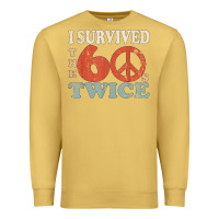 Antique Gold I Survived The Sixties 60s Twice Premium Sweatshirt - FloraArt