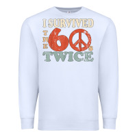 White I Survived The Sixties 60s Twice Premium Sweatshirt - FloraArt