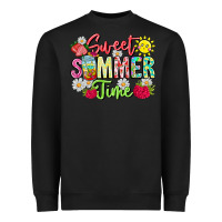 Black Sweet Summer Time Heavyweight Sweatshirt - CowhideDigitalArt