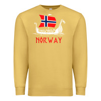 Antique Gold boat norwegian flag norway viking ship norway Premium Sweatshirt - FloraArt
