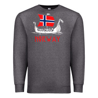 Charcoal Heather boat norwegian flag norway viking ship norway Premium Sweatshirt - FloraArt