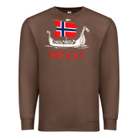 Chestnut boat norwegian flag norway viking ship norway Premium Sweatshirt - FloraArt
