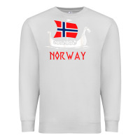 Dove Grey boat norwegian flag norway viking ship norway Premium Sweatshirt - FloraArt
