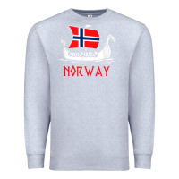 Heather Grey boat norwegian flag norway viking ship norway Premium Sweatshirt - FloraArt