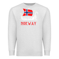Oatmeal Heather boat norwegian flag norway viking ship norway Premium Sweatshirt - FloraArt