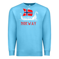Ocean Blue boat norwegian flag norway viking ship norway Premium Sweatshirt - FloraArt