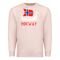 Pale Pink boat norwegian flag norway viking ship norway Premium Sweatshirt - FloraArt
