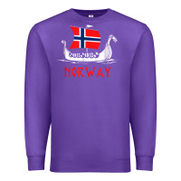 Purple boat norwegian flag norway viking ship norway Premium Sweatshirt - FloraArt