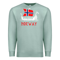 Seafoam boat norwegian flag norway viking ship norway Premium Sweatshirt - FloraArt