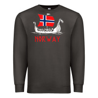 Smoke boat norwegian flag norway viking ship norway Premium Sweatshirt - FloraArt