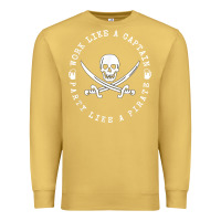 Antique Gold Work like a captain party like a pirate Premium Sweatshirt - FloraArt