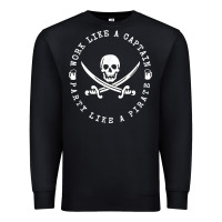 Black Work like a captain party like a pirate Premium Sweatshirt - FloraArt