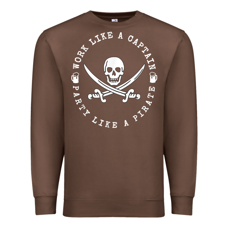Work Like A Captain Party Like A Pirate Premium Sweatshirt by FloraArt | Teevron