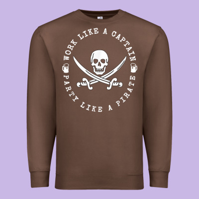 Work Like A Captain Party Like A Pirate Premium Sweatshirt Designed By Floraart