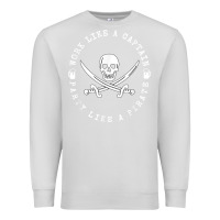 Dove Grey Work like a captain party like a pirate Premium Sweatshirt - FloraArt