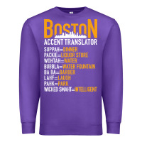 Purple wicked smaht boston accent translator bostonians gifts shirt Premium Sweatshirt - FloraArt
