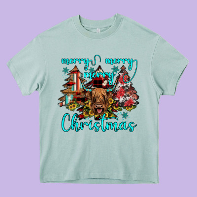 Merry Christmas Heavy Core Tee Designed By Jahusdesignshop