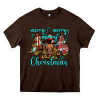 Chocolate Brown merry christmas Heavy Core Tee - JahusDesignShop