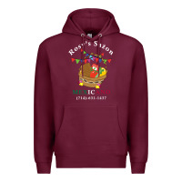 Burgundy logo for rosys saon mexicano Premium Hoodie - CowhideDigitalArt