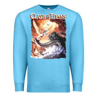 Ocean Blue Clash of the Titans (Transparent) Premium Sweatshirt - ArtMosaic