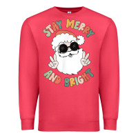 Cardinal funny groovy stay merry and bright christmas santa claus t shirt Premium Sweatshirt - ArtMosaic