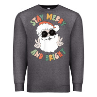 Charcoal Heather funny groovy stay merry and bright christmas santa claus t shirt Premium Sweatshirt - ArtMosaic