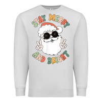 Dove Grey funny groovy stay merry and bright christmas santa claus t shirt Premium Sweatshirt - ArtMosaic