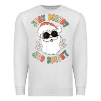 Oatmeal Heather funny groovy stay merry and bright christmas santa claus t shirt Premium Sweatshirt - ArtMosaic