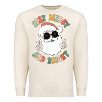 Sandshell funny groovy stay merry and bright christmas santa claus t shirt Premium Sweatshirt - ArtMosaic