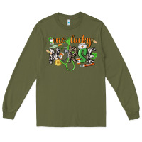 Army Green One lucky Nurse St. Patrick's Day Long Sleeve Tee - CowGirlArtShop