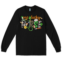 Black One lucky Nurse St. Patrick's Day Long Sleeve Tee - CowGirlArtShop