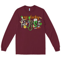 Burgundy One lucky Nurse St. Patrick's Day Long Sleeve Tee - CowGirlArtShop