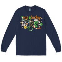 Navy One lucky Nurse St. Patrick's Day Long Sleeve Tee - CowGirlArtShop