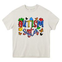 Cream autism sister Heavy Core Tee - Artiststas
